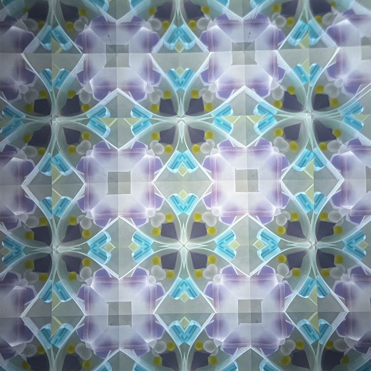Sumiko AKATSU ”Hanachirusato” -green/purple- 3mirror -glass kaleidoscope-