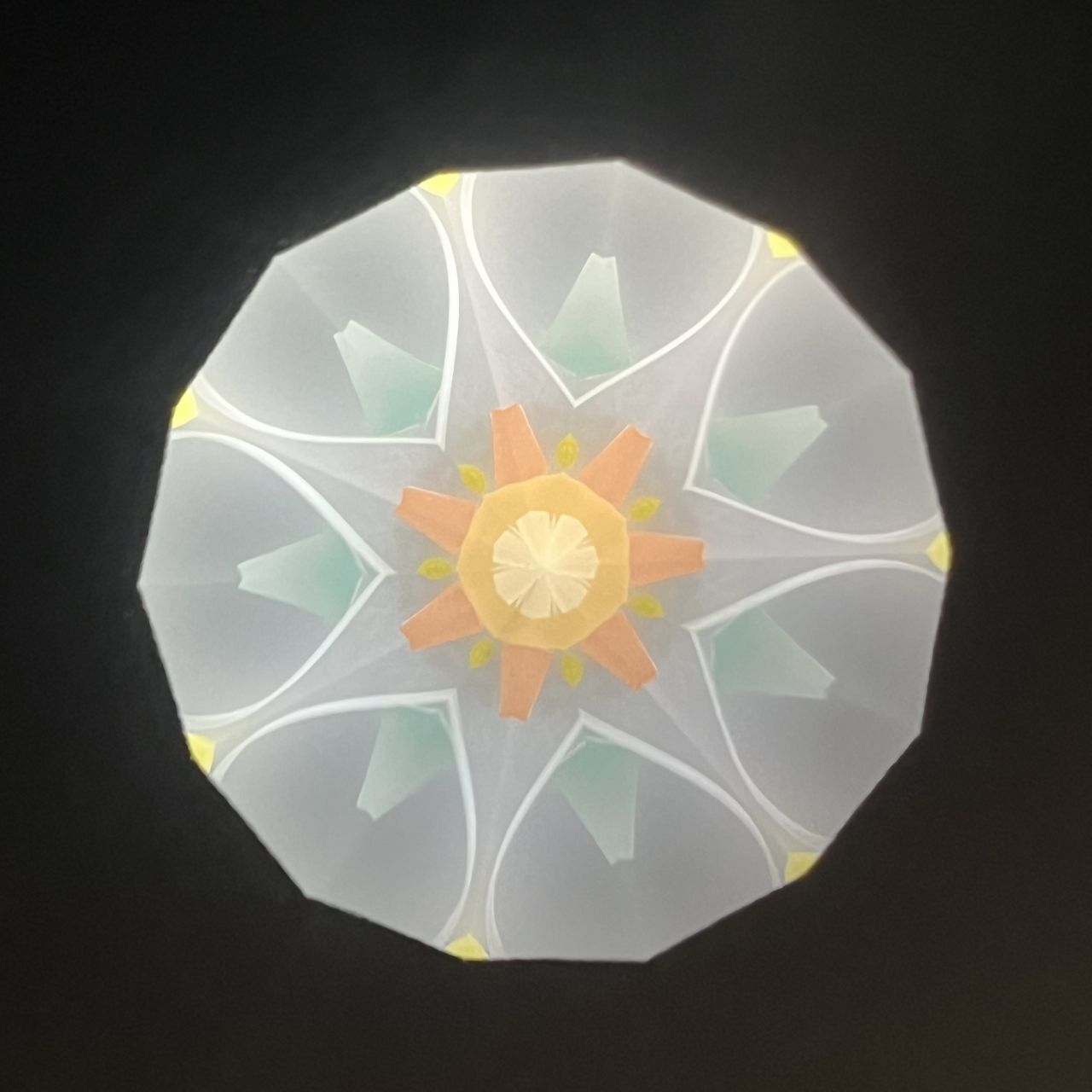 Sumiko AKATSU ”Hanachirusato” -orange- 2mirror -glass kaleidoscope-