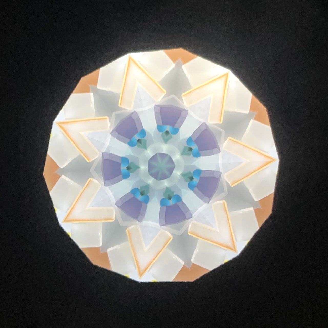Sumiko AKATSU ”Hanachirusato” -orange- 2mirror -glass kaleidoscope-