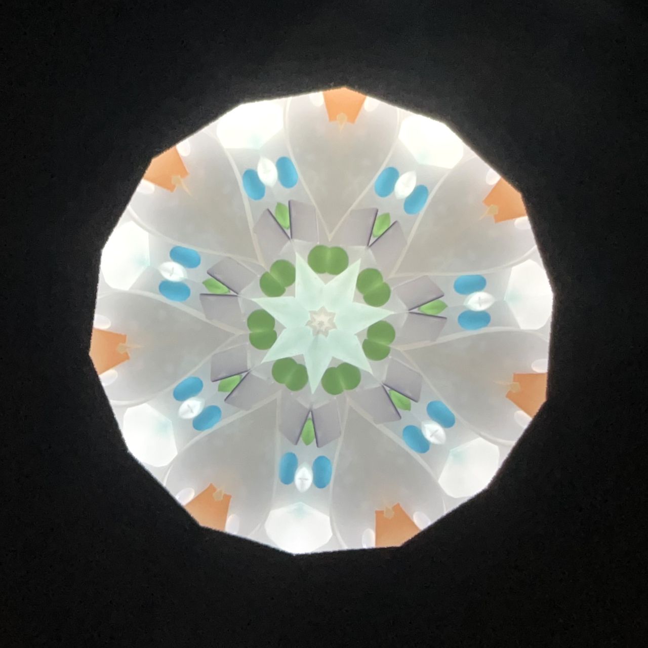 Sumiko AKATSU ”Hanachirusato” -orange- 2mirror -glass kaleidoscope-
