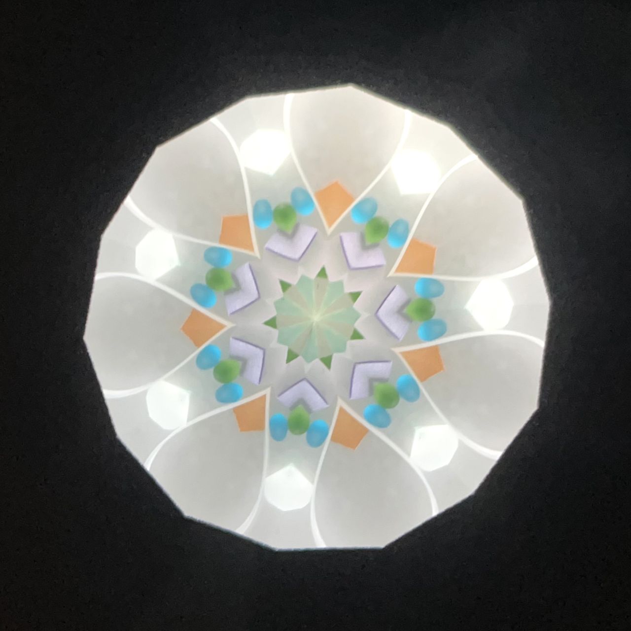 Sumiko AKATSU ”Hanachirusato” -orange- 2mirror -glass kaleidoscope-