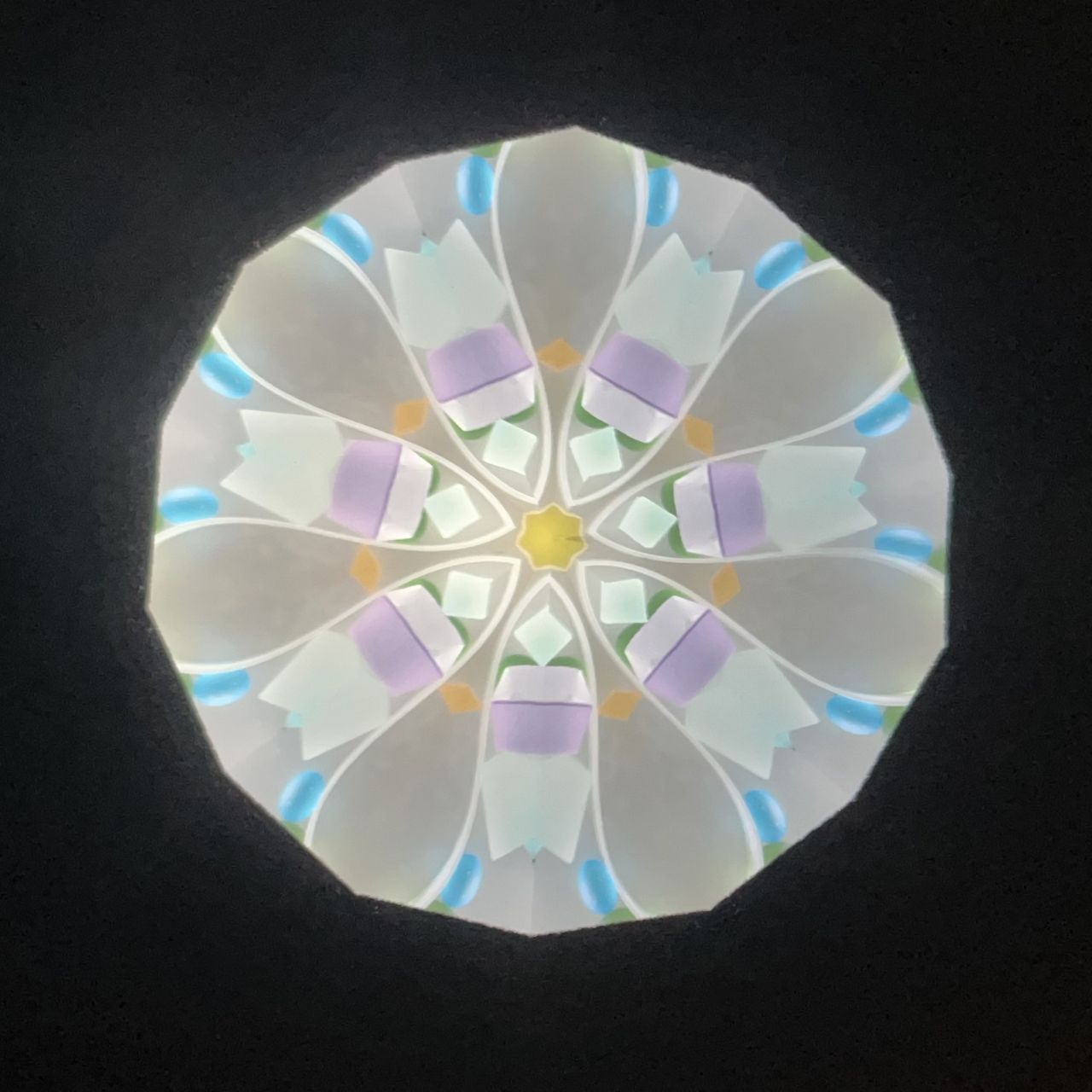 Sumiko AKATSU ”Hanachirusato” -orange- 2mirror -glass kaleidoscope-