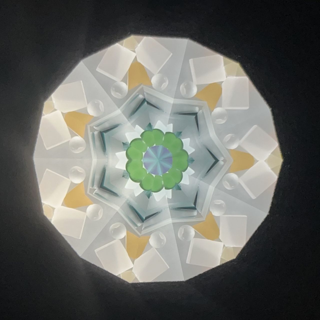 Sumiko AKATSU ”Hanachirusato” -orange- 2mirror -glass kaleidoscope-
