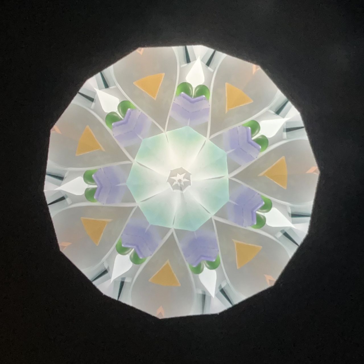 Sumiko AKATSU ”Hanachirusato” -orange- 2mirror -glass kaleidoscope-
