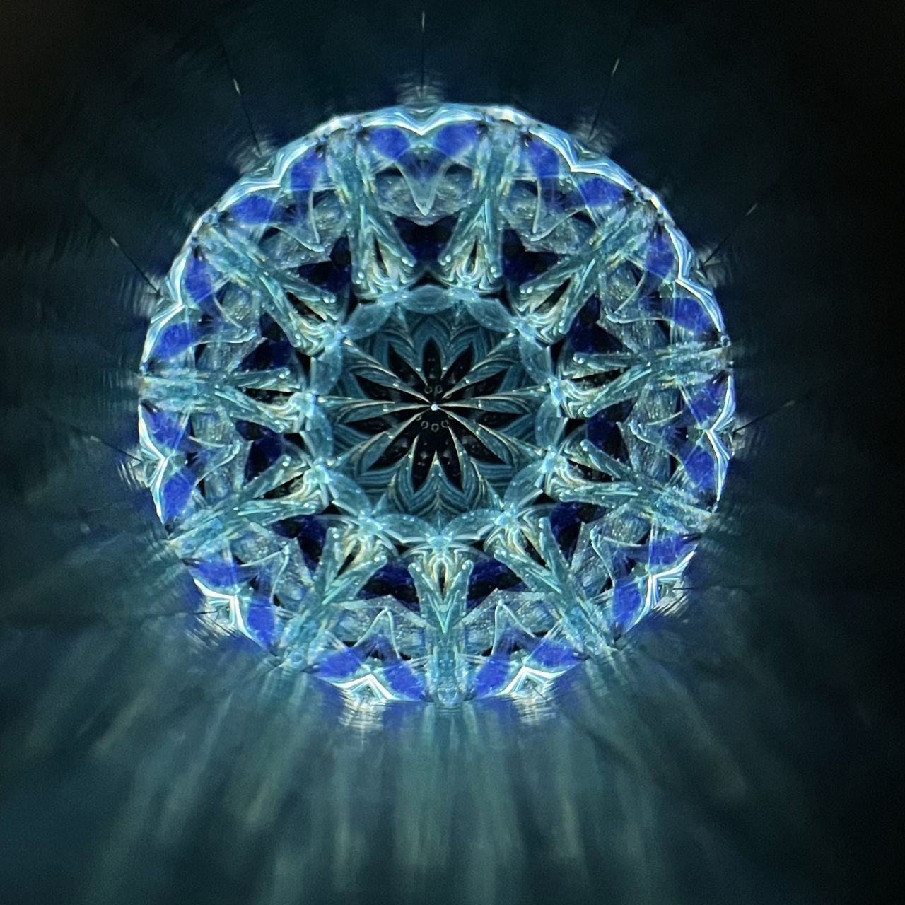 Yoshiko & Takeo Matsumoto "Dimple" blue cave - glass kaleidoscope -