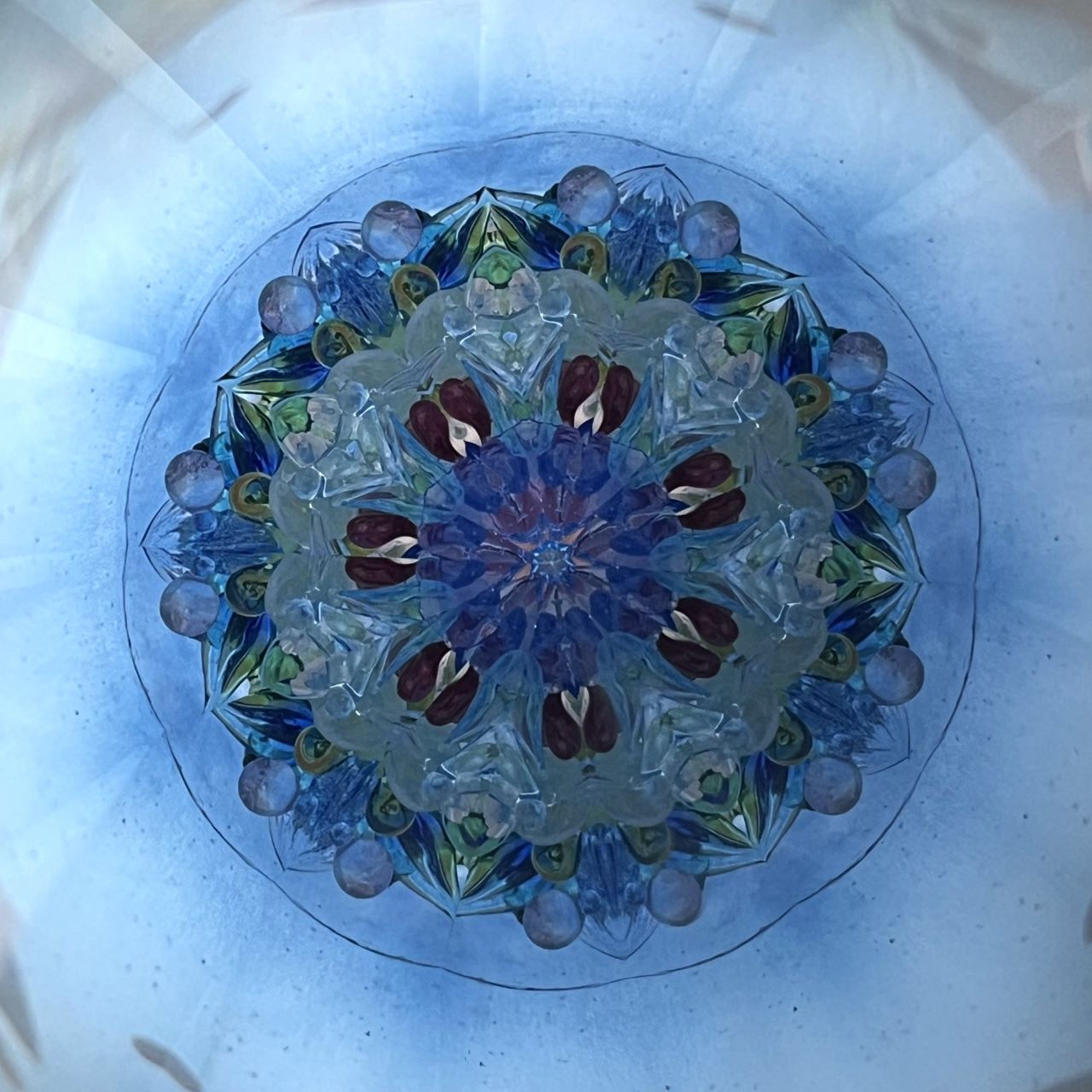 Crystal Garden Shirokane "Happy" blue -glass kaleidoscope-