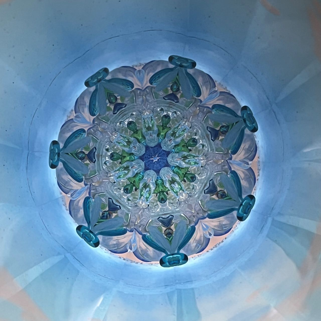 Crystal Garden Shirokane "Happy" blue -glass kaleidoscope-