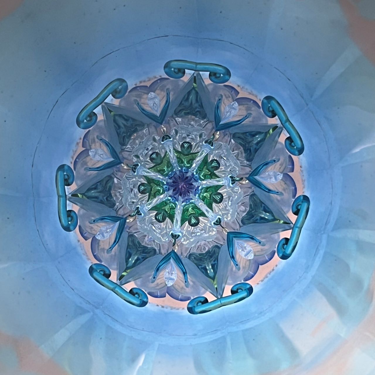 Crystal Garden Shirokane "Happy" blue -glass kaleidoscope-
