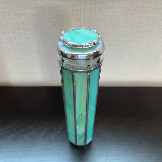 Sumiko AKATSU ”Hanachirusato”　-green-  2mirror 　   　-glass kaleidoscope-