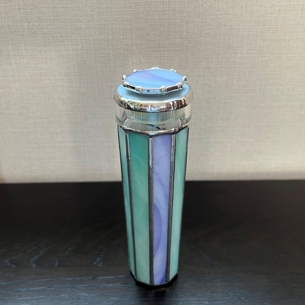 Sumiko AKATSU ”Hanachirusato”　-green/purple-  3mirror 　   　-glass kaleidoscope-