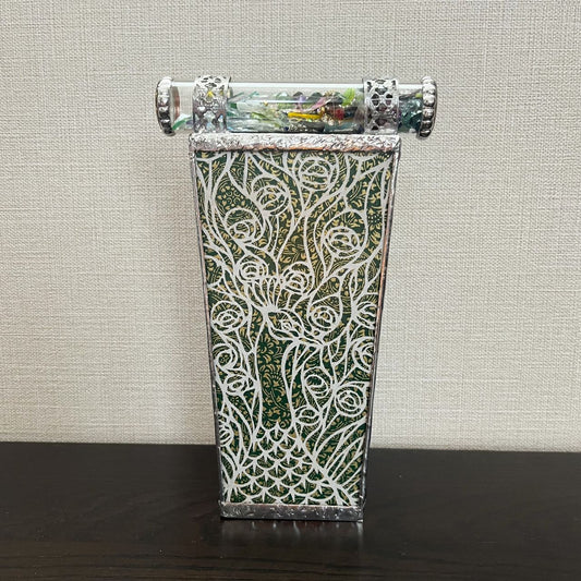 Yoshiko Kosuge   "Beyond Your Dreams"   - peacock pattern -      glass kaleidoscope