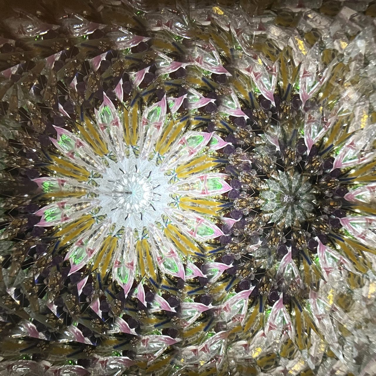 Yoshiko Kosuge   "Beyond Your Dreams"   - peacock pattern -      glass kaleidoscope