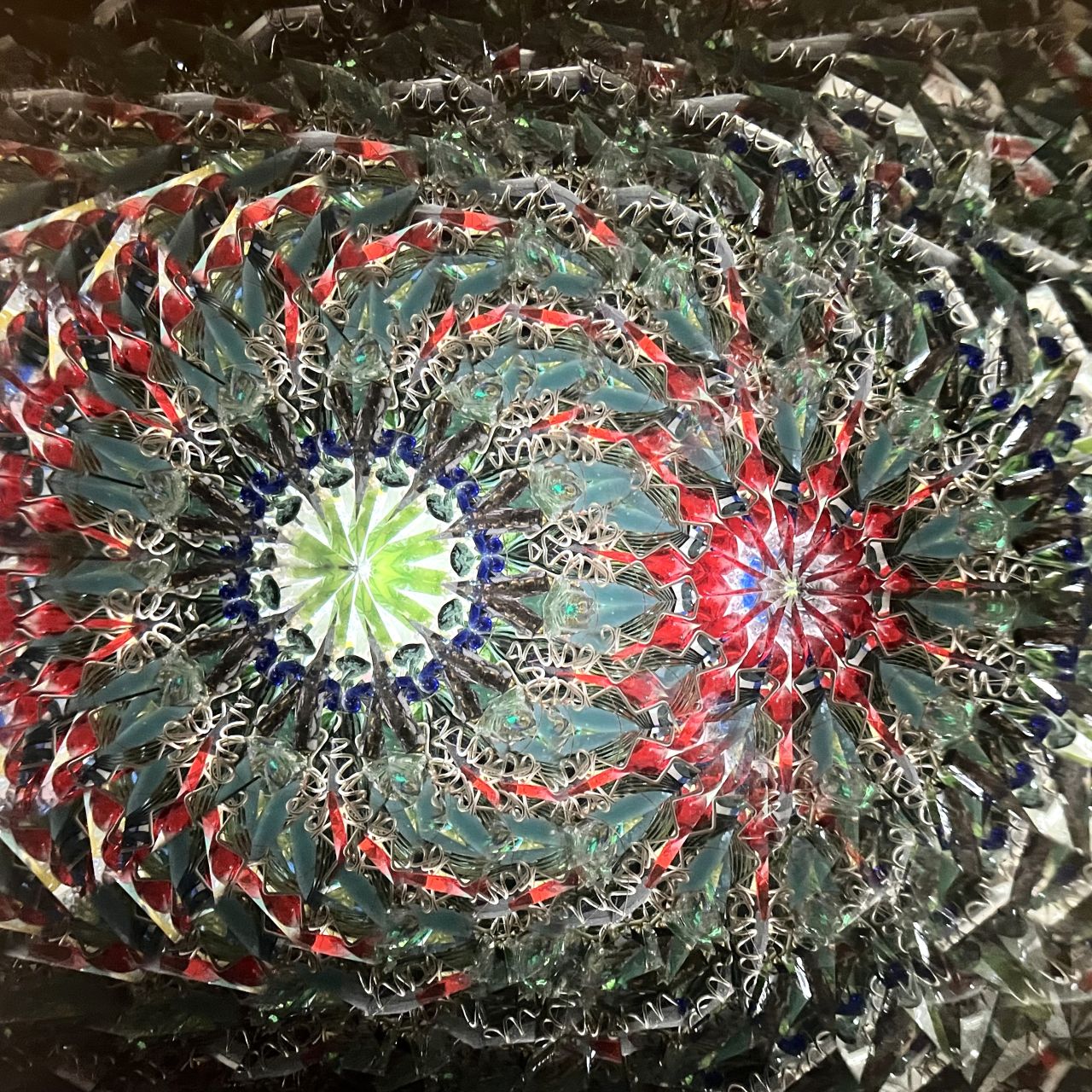 Yoshiko Kosuge   "Beyond Your Dreams"   - peacock pattern -      glass kaleidoscope