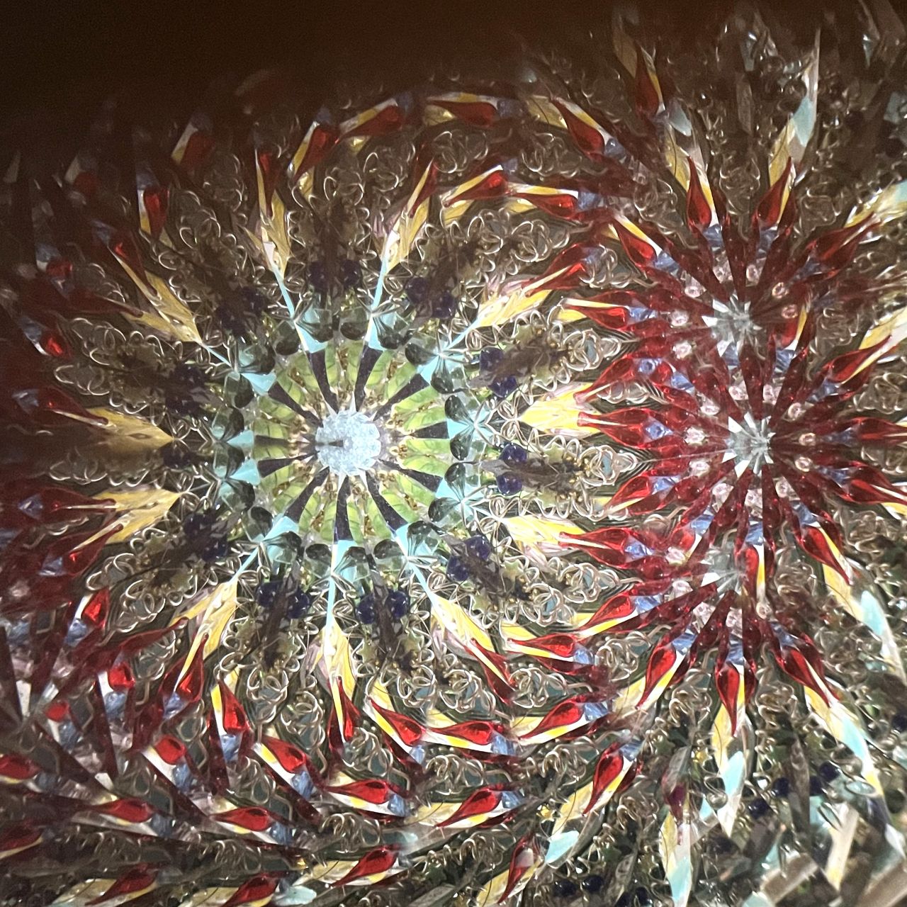 Yoshiko Kosuge   "Beyond Your Dreams"   - peacock pattern -      glass kaleidoscope