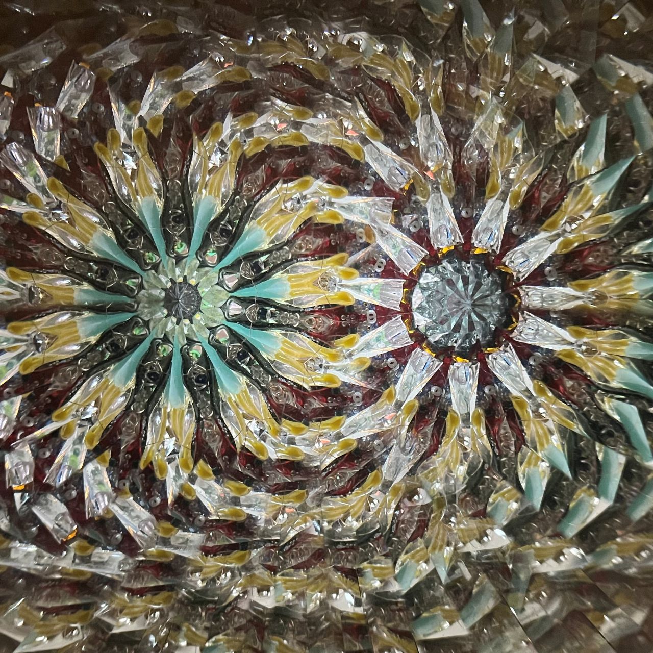 Yoshiko Kosuge   "Beyond Your Dreams"   - peacock pattern -      glass kaleidoscope