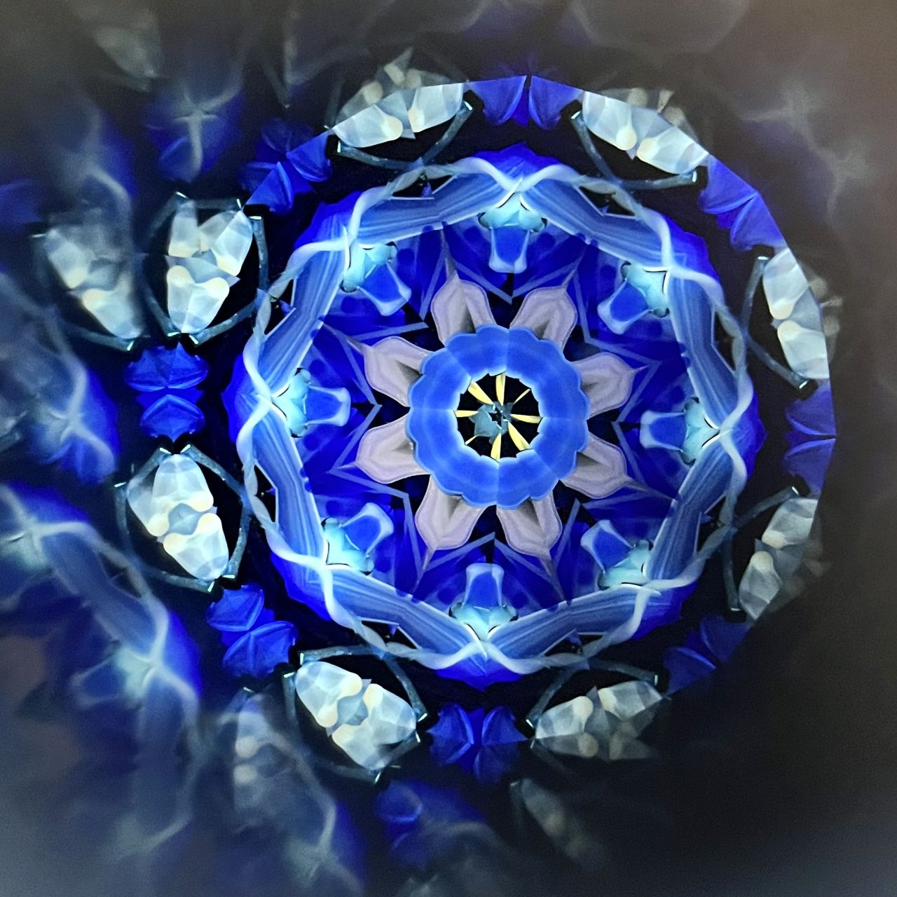 Yoshiko and Takeo Matsumoto    "HANA NATURE - indigo blue drops- "     - glass kaleidoscope -