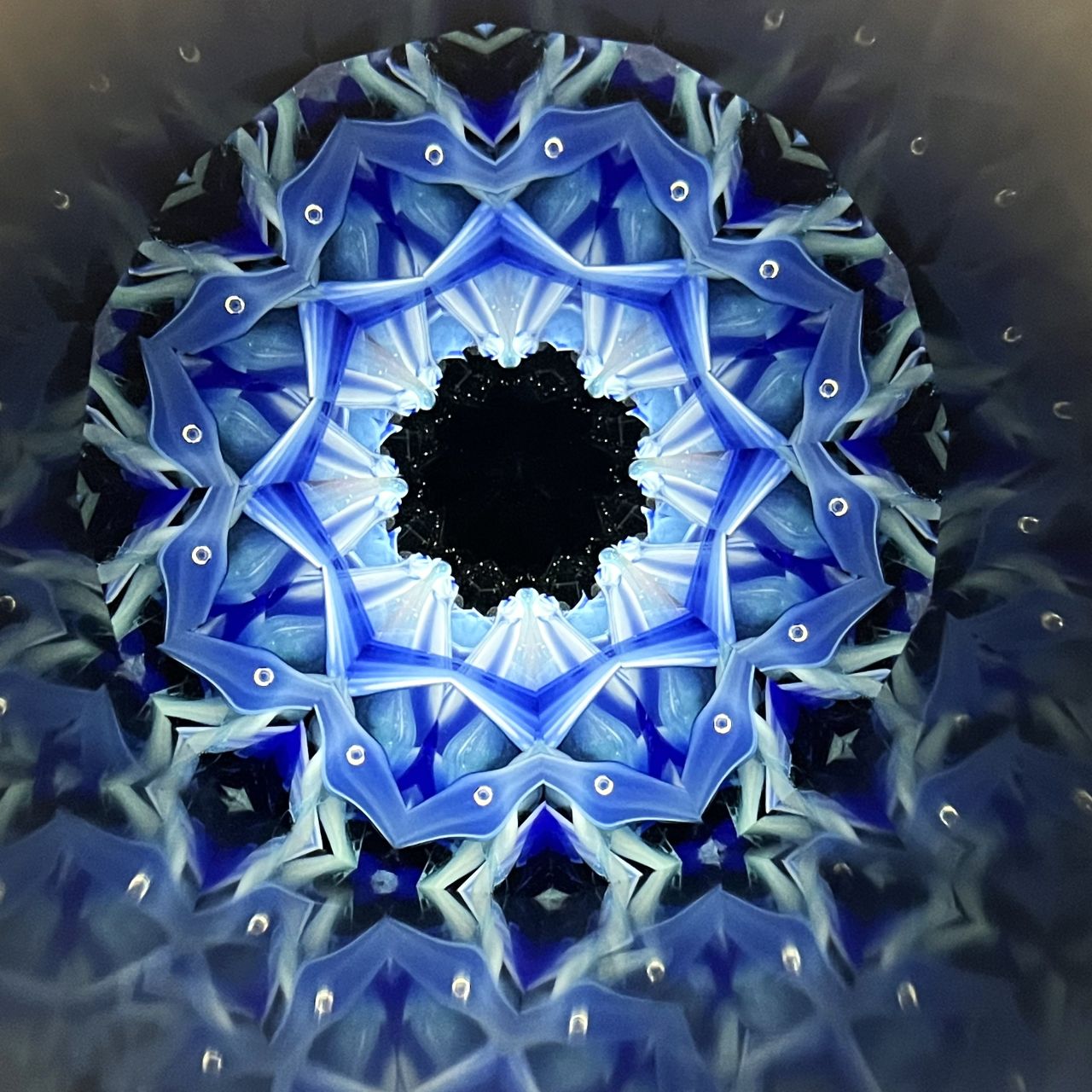 Yoshiko and Takeo Matsumoto    "HANA NATURE - indigo blue drops- "     - glass kaleidoscope -