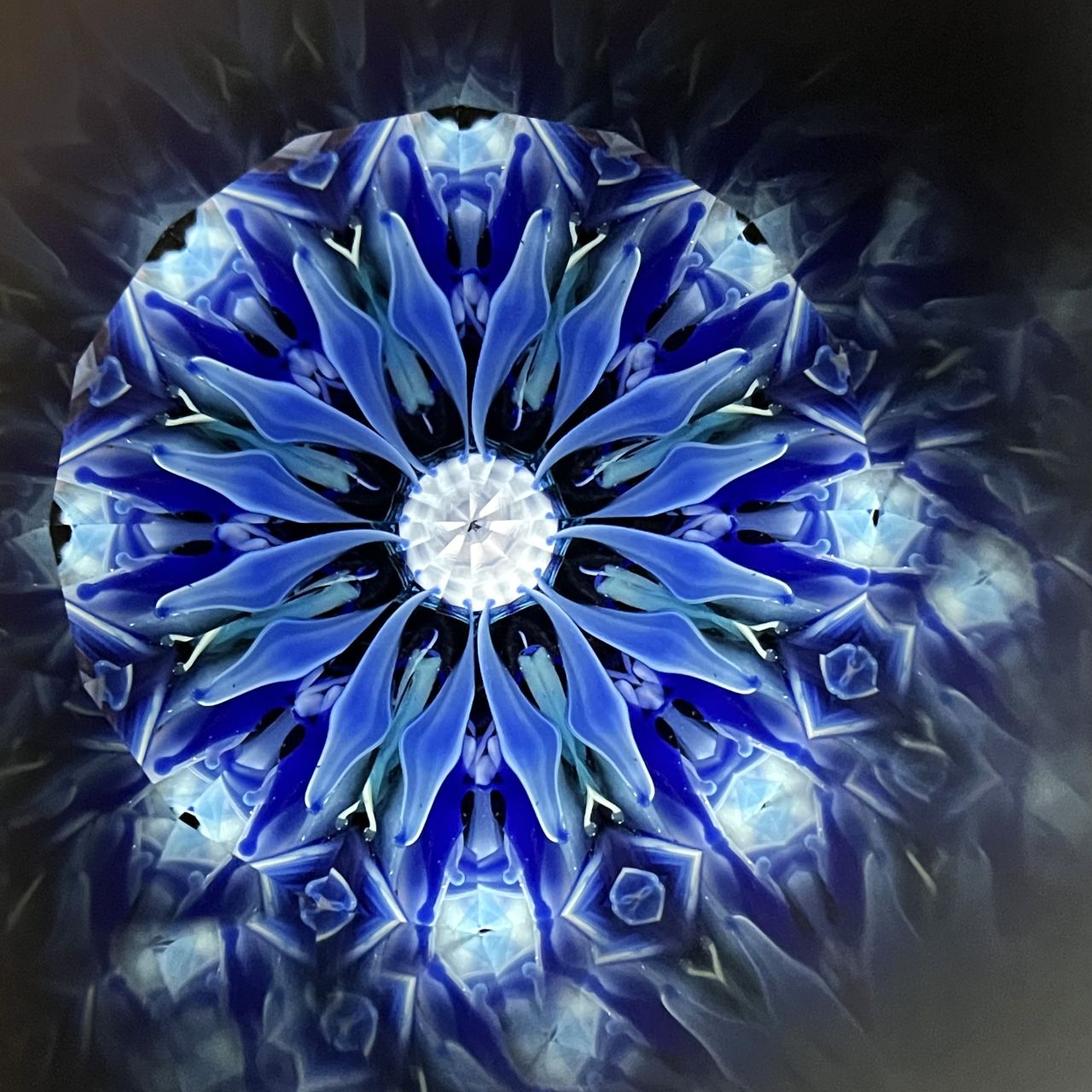 Yoshiko and Takeo Matsumoto    "HANA NATURE - indigo blue drops- "     - glass kaleidoscope -