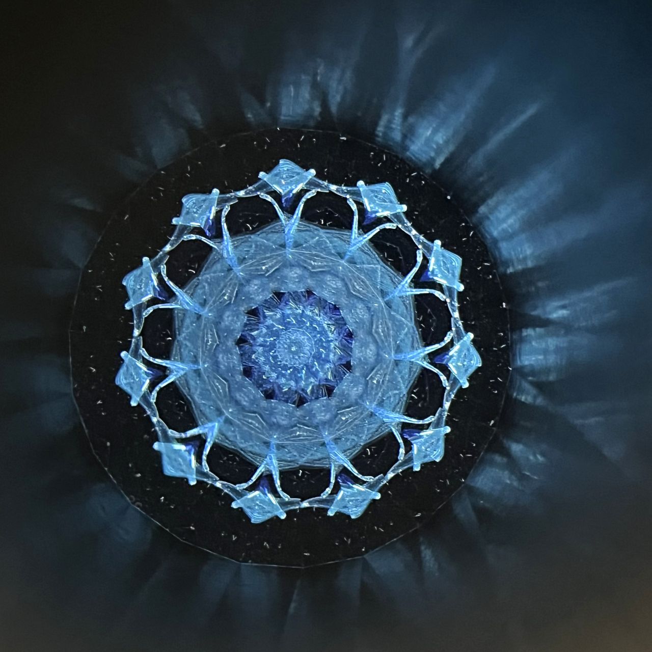 Yoshiko & Takeo Matsumoto  "Dimple"  blue cave    - glass kaleidoscope -