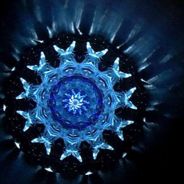 Yoshiko & Takeo Matsumoto  "Dimple"  blue cave    - glass kaleidoscope -