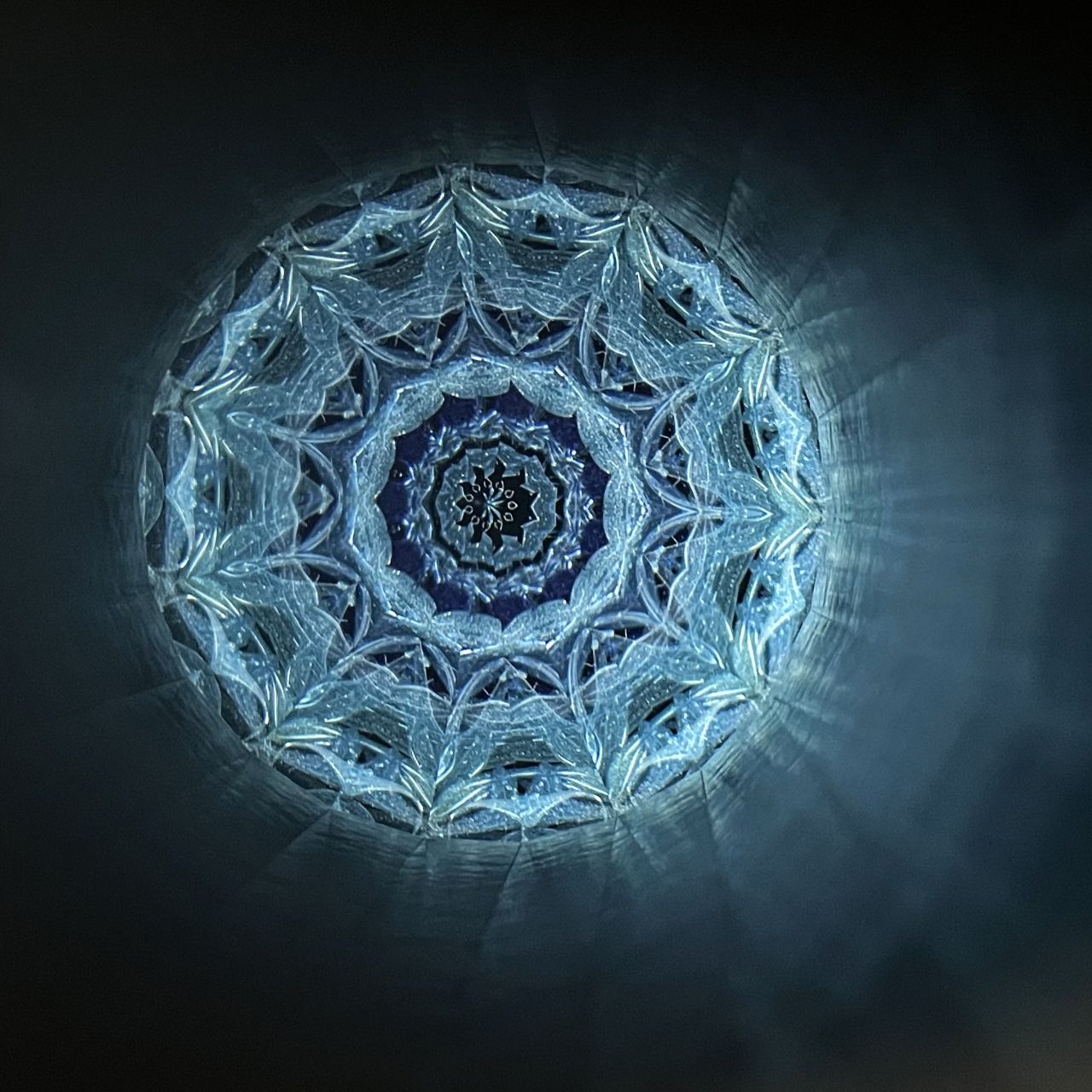 Yoshiko & Takeo Matsumoto  "Dimple"  blue cave    - glass kaleidoscope -
