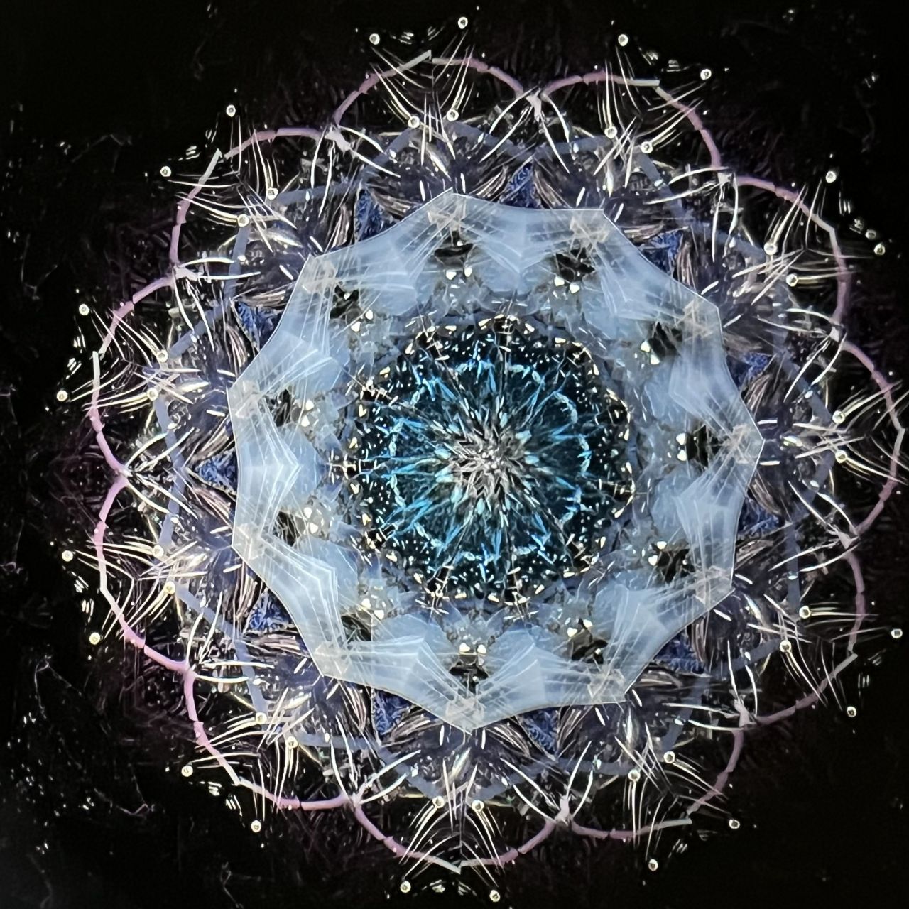 Yoshiko and Takeo Matsumoto    "HANA GRANDE - ice purple- "     - glass kaleidoscope -