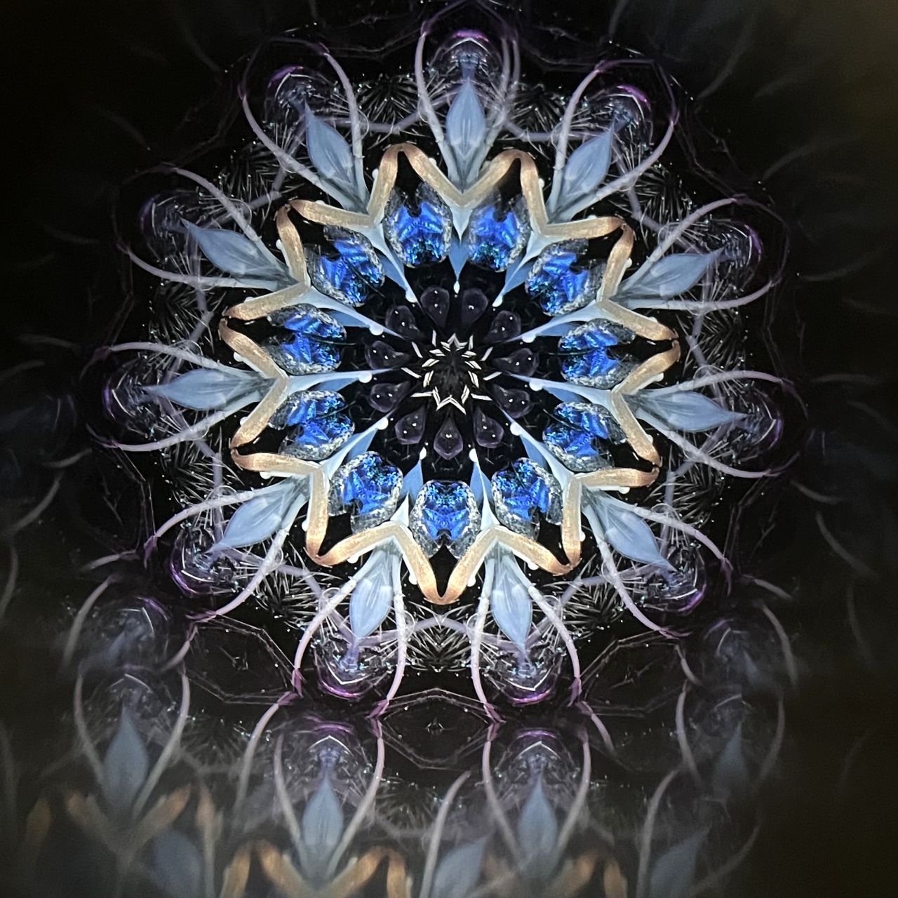 Yoshiko and Takeo Matsumoto    "HANA GRANDE - ice purple- "     - glass kaleidoscope -