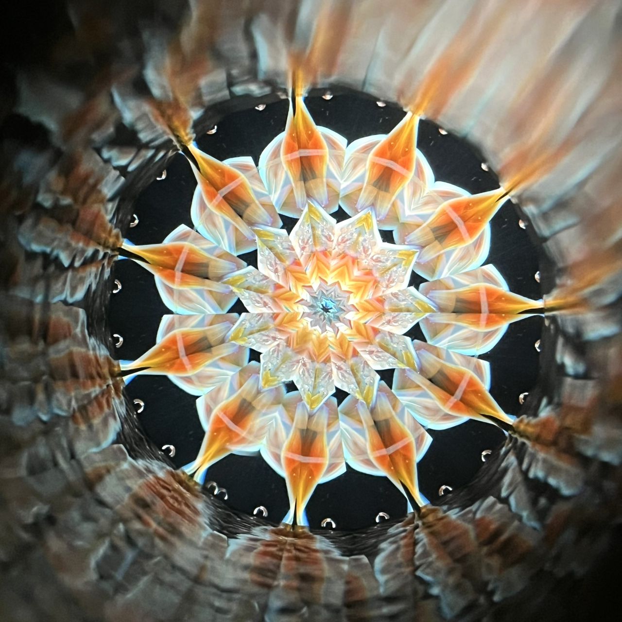 Yoshiko and Takeo Matsumoto    "HANA - amber- "     - glass kaleidoscope -