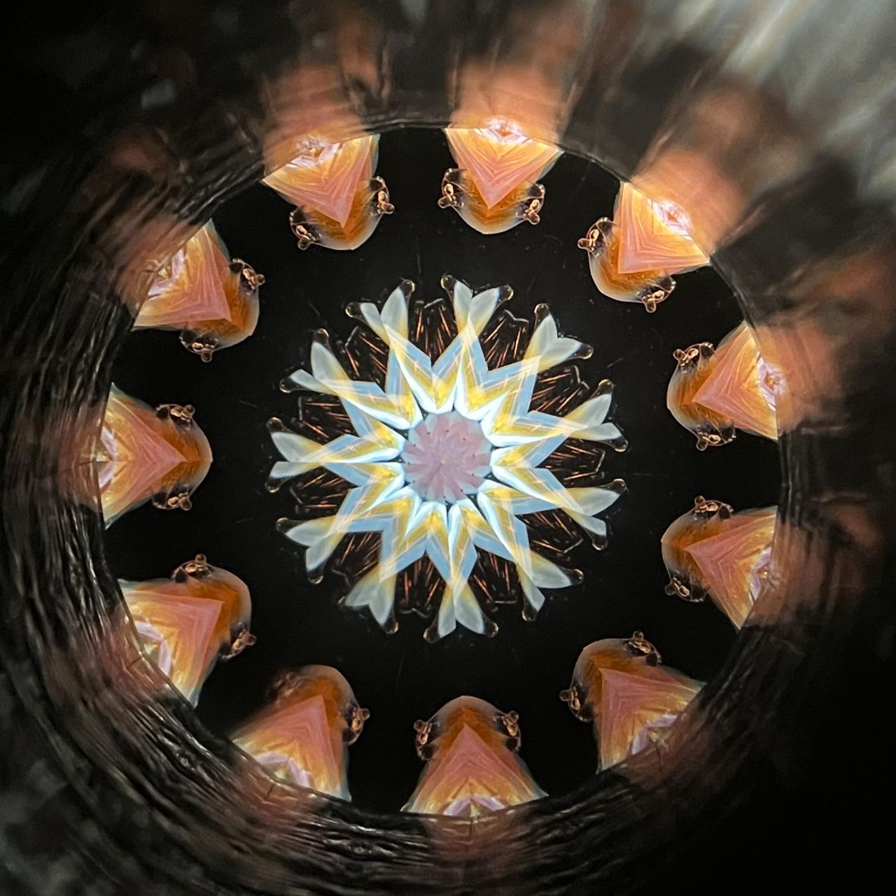 Yoshiko and Takeo Matsumoto    "HANA - amber- "     - glass kaleidoscope -