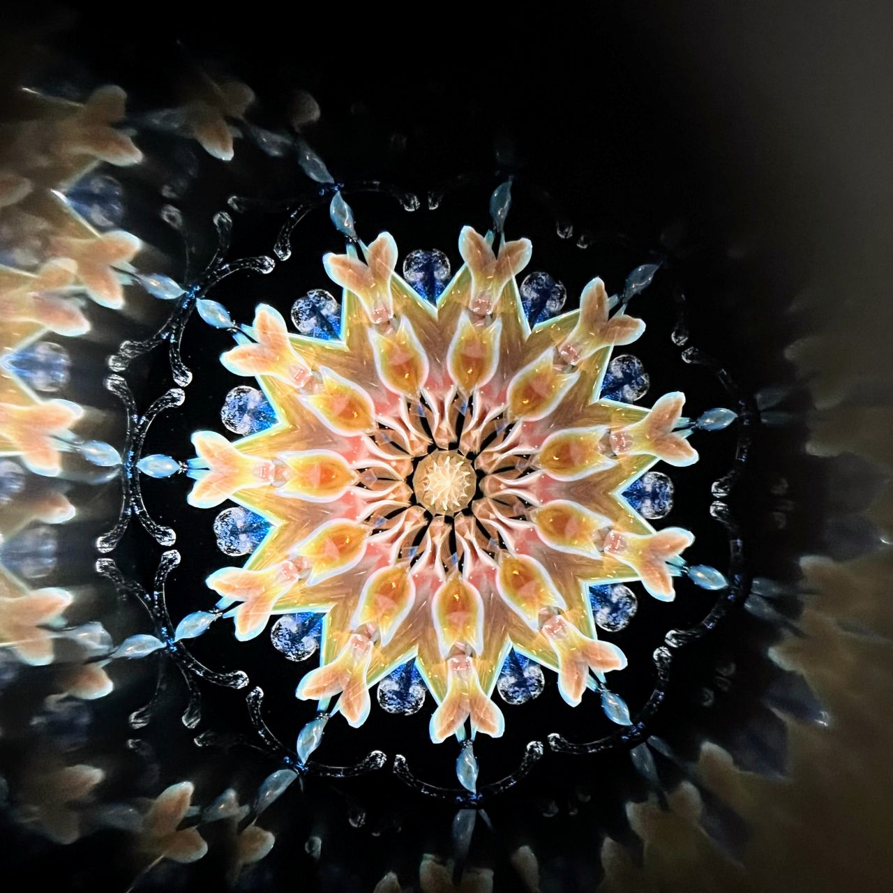 Yoshiko and Takeo Matsumoto    "HANA GRANDE -amber- "     - glass kaleidoscope -