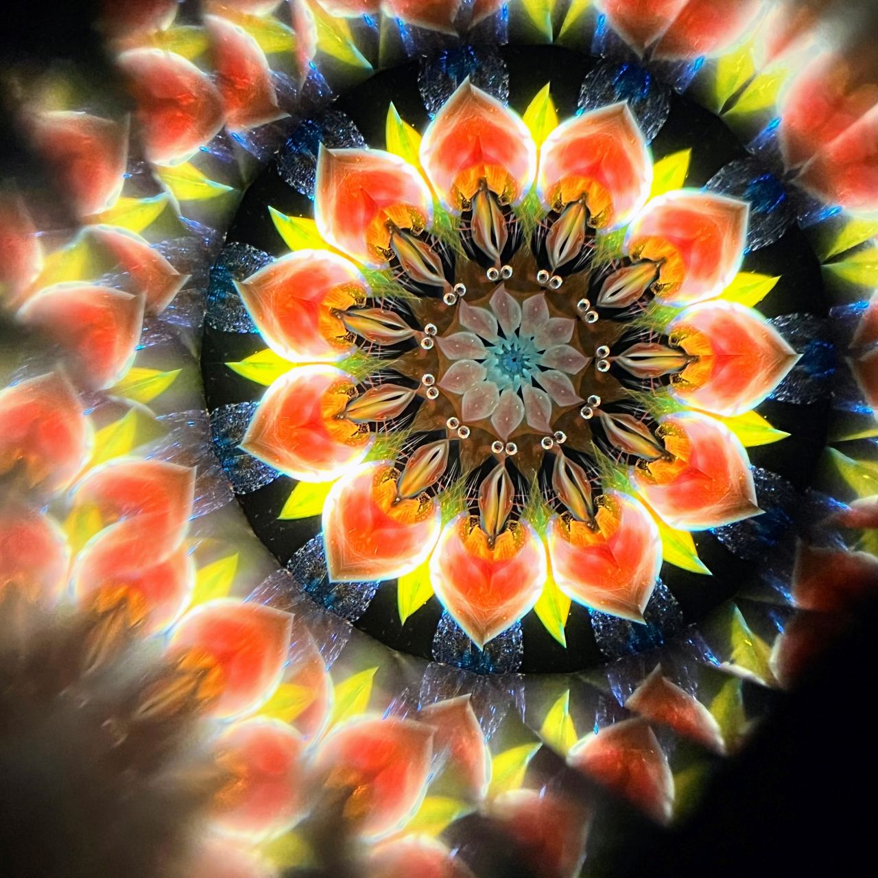 Yoshiko and Takeo Matsumoto    "HANA GRANDE -amber- "     - glass kaleidoscope -