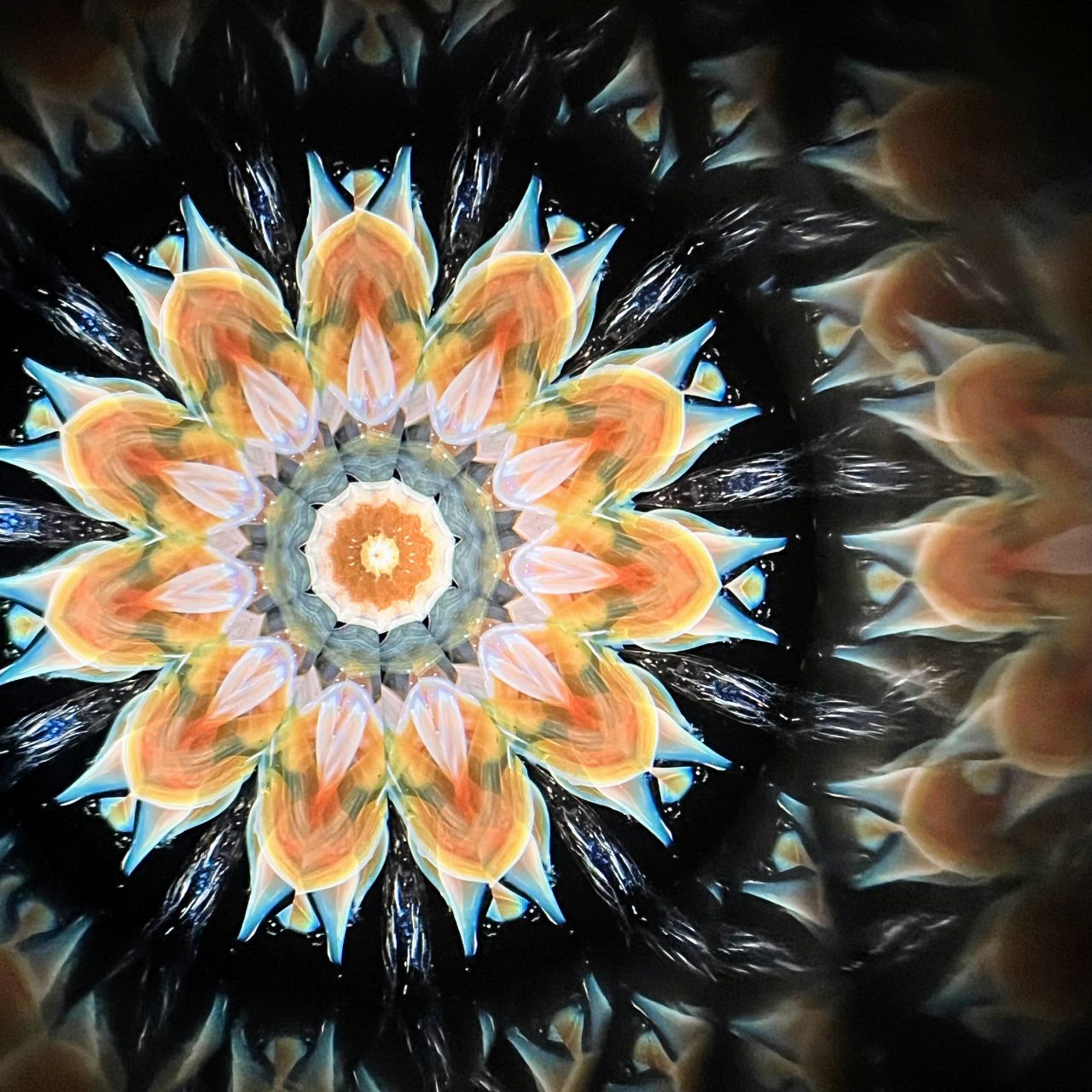Yoshiko and Takeo Matsumoto    "HANA GRANDE -amber- "     - glass kaleidoscope -