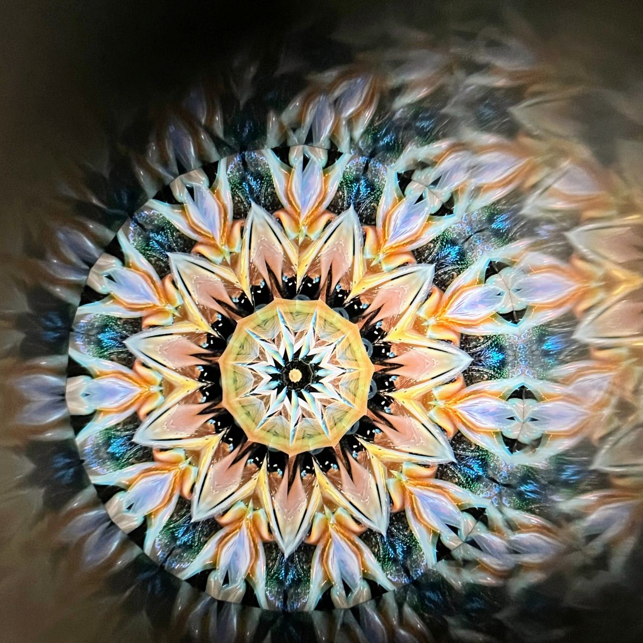 Yoshiko and Takeo Matsumoto    "HANA GRANDE -amber- "     - glass kaleidoscope -