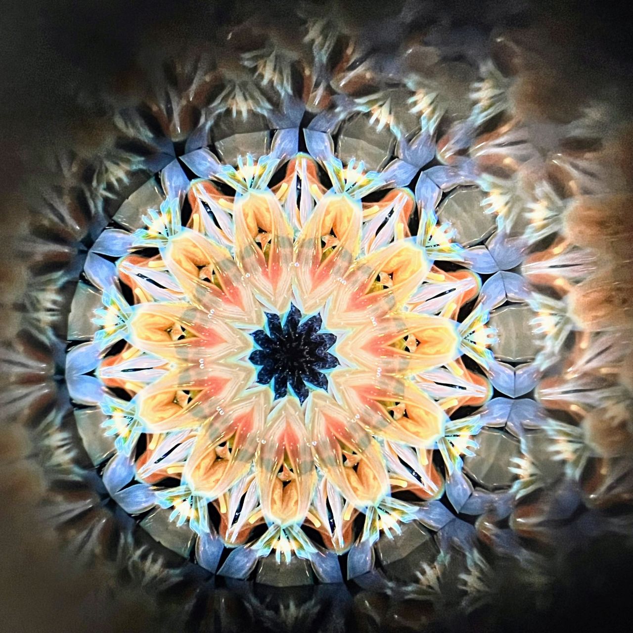 Yoshiko and Takeo Matsumoto    "HANA GRANDE -amber- "     - glass kaleidoscope -